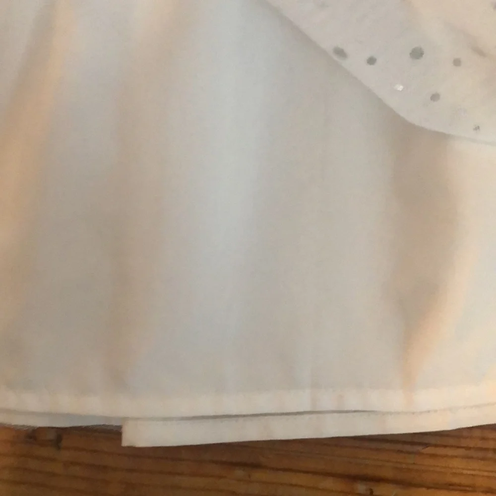 Gymboree l White & Metallic Silver Iridescent Dots Tulle Skirt